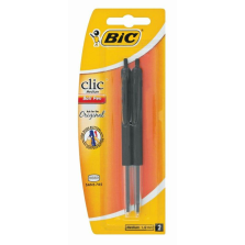 BIC Clic Medium Ballpoint Pens Black Pack Of 2