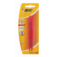 BIC Clic MediumBallpoint Pens Red Pack Of 2