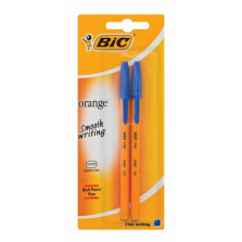 BIC Orange Fine Ballpoint Pens Blue Pack Of 2