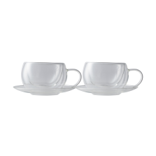 Maxwell & Williams Blend Double Wall 270ml Cup and Saucer - Set of 2