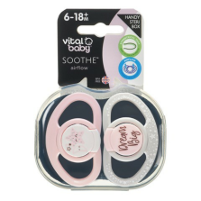 Vital Baby SOOTHE™ Airflow Soother Pink 2Pk - 6-18m