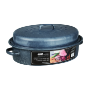 O2 Cook Oval Enamel Roaster with Lid 43cm