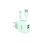 Snug 2 Port 3.4A Charger + Micro USB Cable - White