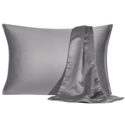 Luscious Dutchess Satin Pillow Cases Twin Pack - Grey