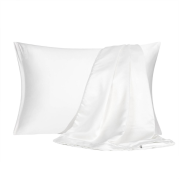 Luscious Dutchess Satin Pillow Cases Twin Pack - White