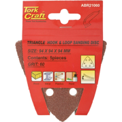 Tork Craft - Sanding Triangle Sheet 60Grit 94x94x94mm 5/Pk Holes and Loop