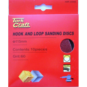 Tork Craft- Sanding Disc 115mm 180 Grit 10/Pack Hook And Loop