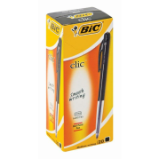 BIC Clic Medium Ballpoint Pens Black Box Of 20