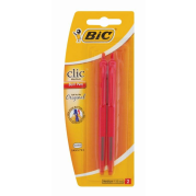 BIC Clic MediumBallpoint Pens Red Pack Of 2