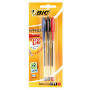 BIC Crystal Xtra Life Ballpoint Pens Assorted Pack Of 3