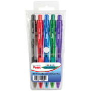 Pentel BK440 Retractable Ballpoint Pens 0.1MM With Soft Grip - Wallet Of 5