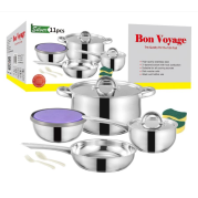 Bon Voyage Silver 11 Piece Stainless Steel Cookware