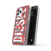 Diesel Apple iPhone 12 12 Pro Graphic Case Clear Red Grey