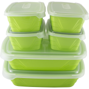 OTIMA Clear Storage Boxes with Green Lids 12 Piece Combo