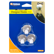 Perma Adhesive Stainless Steel Hooks Small x3