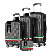 Eco Roma 4 Piece Spinner Suitcase Set Black