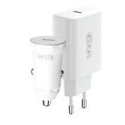 Loopd 1 Port PD Car And Wall Charger 20W White