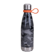 Stainless Steel Water Bottle 500ml Camo With Holder