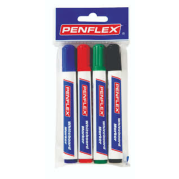 Penflex Whiteboard Markers Wallet of 4 Assorted Colours