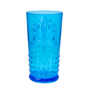 Lumoss Set of 4 Clear Turquoise Fleur Acrylic Glass