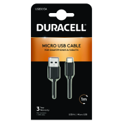 Duracell Micro USB & Charge 1m Cable Black