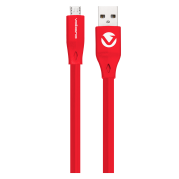 Volkano Slim Series Flat PVC Micro USB Cable 1.2m - Red
