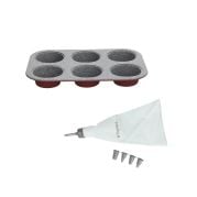 Tognana Muffin Set 6 Cups and Bag and Nozzles