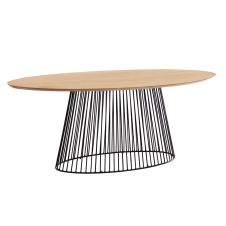 Kave Home Leska Dining Table in Solid Wood & Steel