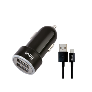 Snug Car Juice 3.4A Charger Micro USB Cable - Black