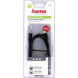 Hama USB 2.0 Type C Type Gold-Plated Double Shielded 0.75M