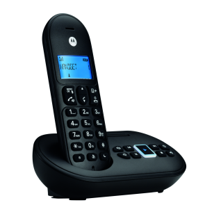 Motorola T111+ Cordless Phone Black with Tam Eco Plus Mode Caller ID