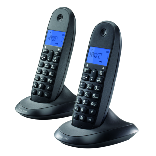 Motorola C1002 Duo Cordless Dect Phones - Black