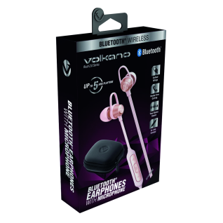 Volkano Rush 2.0 Bluetooth Earphones - Pink
