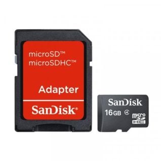 SANDISK SD MICRO 16G CARD + ADAPTER