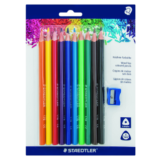 Staedtler Beginners 10 Woodfree Colour Pencils With Sharpener