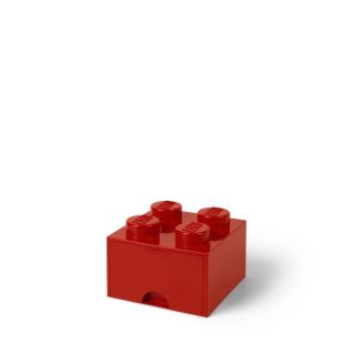 LEGO Brick Drawer 4 Knob - Red