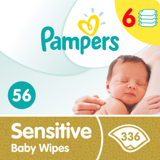 Pampers Sensitive Protect Baby Wipes 6 x 56 - 336 wipes