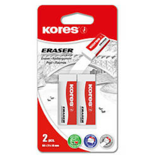 Kores Eraser White Ke-20 Blister 2Pc