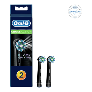 Oral B Replacement Heads Cross Action 2 Pack Black