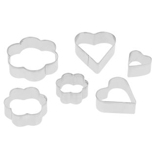 Kitchen Inspire 6 Piece Cookie Cutters - Flowers and Hearts