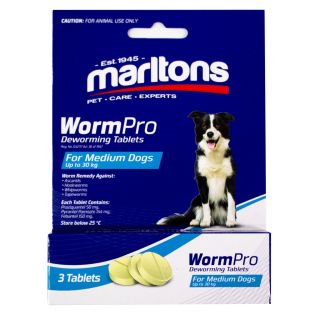 Marltons Wormpro Medium Dogs 11 - 30Kgs (3 Tabs)