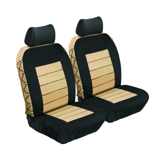 Ultimate HD Front Seat Cover - Black/Beige