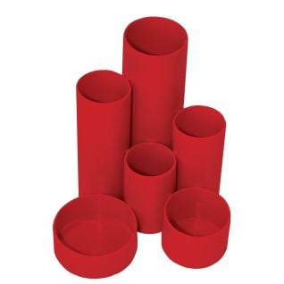Treeline Desktop Organiser 6 Cylinders PVC Red
