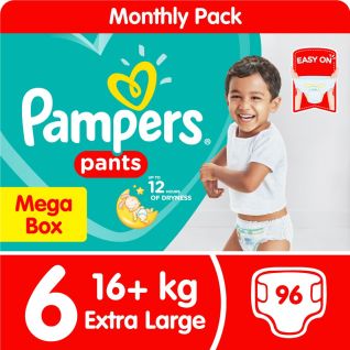 Pampers Pants Size 6 Extra Large (16+kg) Mega Box 96 Nappies
