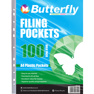 Butterfly Filing Pockets - A4 Pack of 100