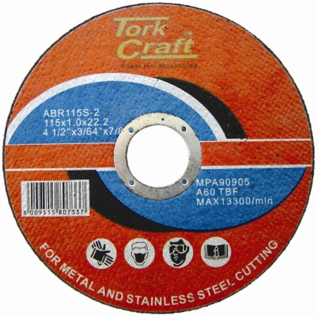 Tork Craft Cutting Disc Steel & SS 115 X 0.8 X 22.2mm