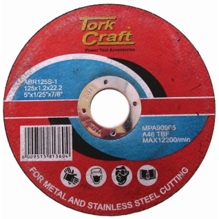 Tork Craft Cutting Disc Steel & SS 125 X 1.2 X 22.2mm