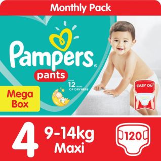 Pampers Pants Size 4 Maxi (9-14kg) Mega Box 120 Nappies