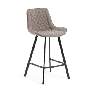 Kave Home Arian Barstools in Synthetic Leather, Taupe