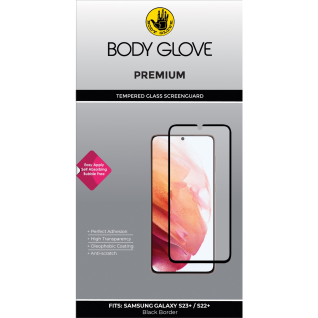 Body Glove Samsung Galaxy S23 S22+ Premium Tempered Glass Screenguard Black